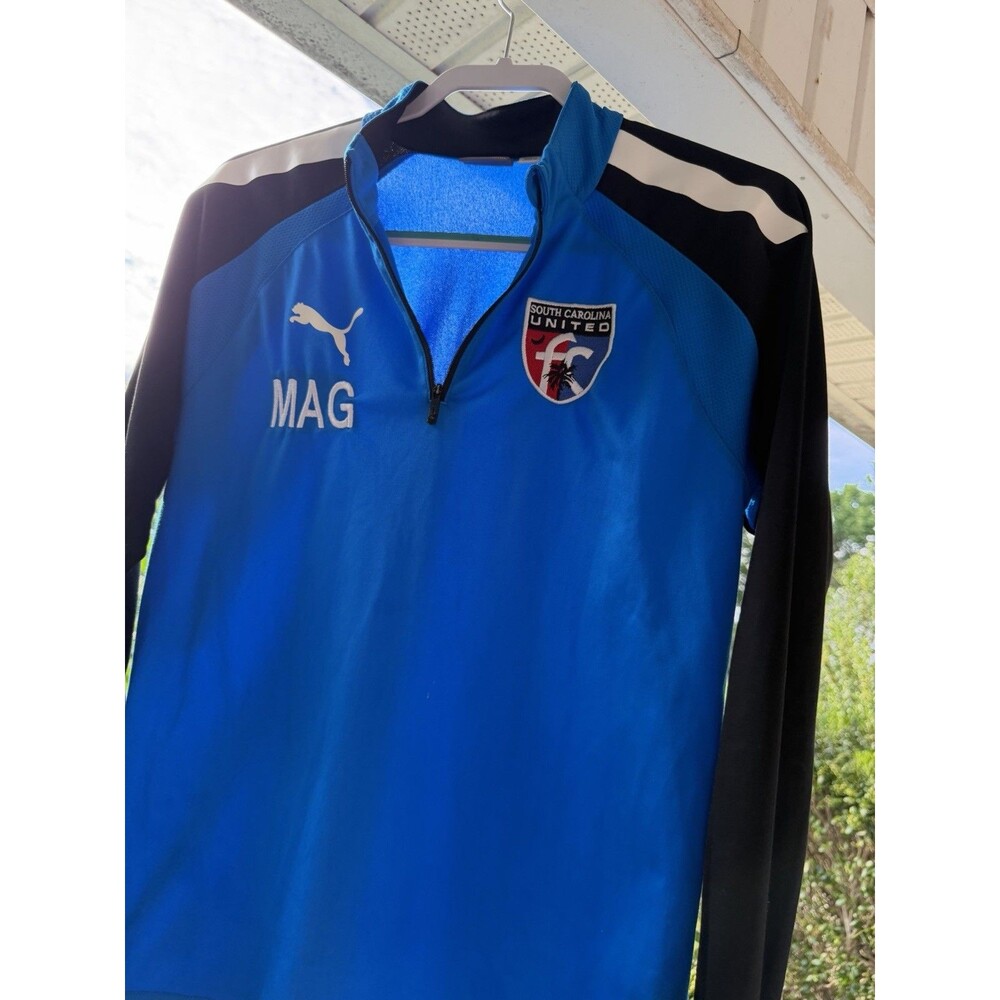 Puma South Carolina United FC Quarter Zip Pullover Blue Black Soccer Shirt Small